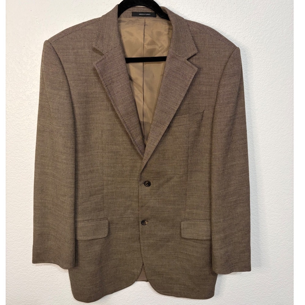 Hugo Boss The Jam Sharp Blazer Mens 42R Brown Two Button Wool Blend Sport Coat